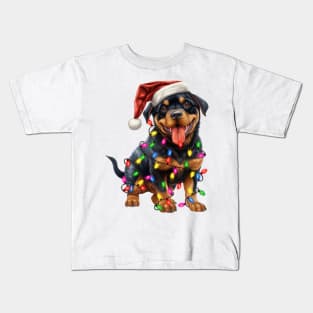 Christmas Rottweiler Kids T-Shirt